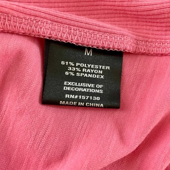 Kiss & Fly Pink Button Down Shirt Roll Tab Sleeves Women's Size Medium - Picture 8 of 10